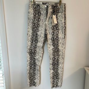Zara high waist snake print jeans